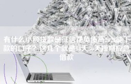 有什么小额贷款是征信花负债高2022能下款的口子？这几个就是14天30天短期应急借款