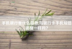 手机银行是什么意思,与银行卡手机短信提醒一样吗？