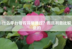 什么平台借钱容易通过？而且利息比较低的