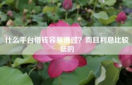 什么平台借钱容易通过？而且利息比较低的