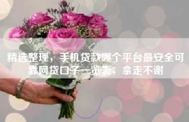 精选整理，手机贷款哪个平台最安全可靠网贷口子一览表，拿走不谢