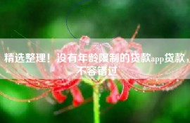 精选整理！没有年龄限制的贷款app贷款，不容错过