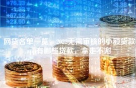 网贷名单一览，2022无需审核的小额贷款app有哪些贷款，拿走不谢