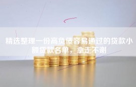 精选整理一份高负债容易通过的贷款小额贷款名单，拿走不谢