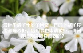 最近申请了十多个网贷，有的下款了其他都是秒拒，信用卡也申请被拒，请问有啥办法能贷款到的？