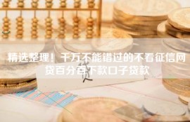 精选整理！千万不能错过的不看征信网贷百分百下款口子贷款