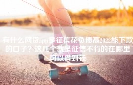有什么网贷app是征信花负债高2022能下款的口子？这几个就是征信不行的在哪里可以借到钱