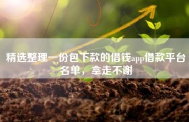 精选整理一份包下款的借钱app借款平台名单，拿走不谢
