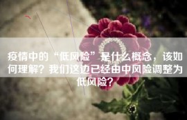疫情中的“低风险”是什么概念，该如何理解？我们这边已经由中风险调整为低风险？
