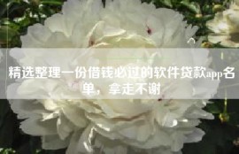 精选整理一份借钱必过的软件贷款app名单，拿走不谢