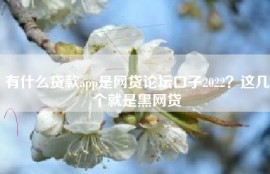 有什么贷款app是网贷论坛口子2022？这几个就是黑网贷