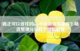 真正可以借钱的app小额贷款有哪些？精选整理分享几个借款软件