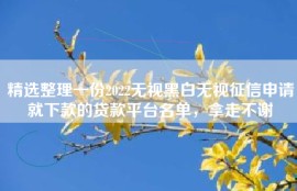 精选整理一份2022无视黑白无视征信申请就下款的贷款平台名单，拿走不谢
