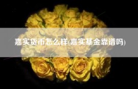 嘉实货币怎么样(嘉实基金靠谱吗)