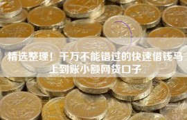 精选整理！千万不能错过的快速借钱马上到账小额网贷口子