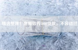 精选整理！急需借钱3000贷款，不容错过