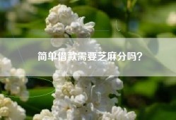 简单借款需要芝麻分吗？