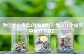 微信怎么贷款5万有哪些？盘点几个借款平台好下款的