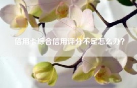 信用卡综合信用评分不足怎么办？