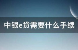 中银e贷需要什么手续
