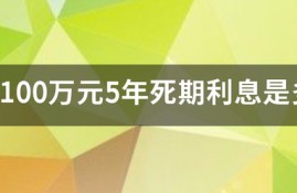 存100万元5年死期利息是多少