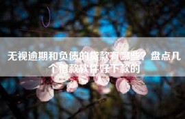 无视逾期和负债的贷款有哪些？盘点几个借款软件好下款的