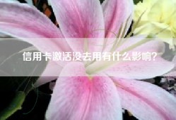 信用卡激活没去用有什么影响？