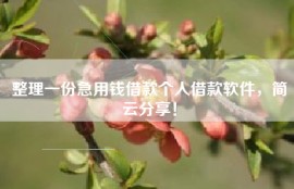 整理一份急用钱借款个人借款软件，简云分享！