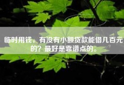 临时用钱，有没有小额贷款能借几百元的？最好是靠谱点的。