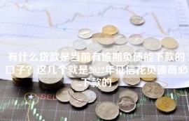 有什么贷款是当前有逾期负债能下款的口子？这几个就是2022年征信花负债高必下款的