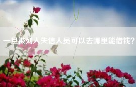 一旦被列入失信人员可以去哪里能借钱？