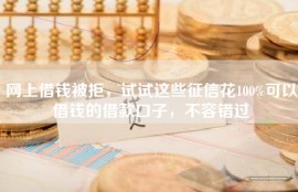 网上借钱被拒，试试这些征信花100%可以借钱的借款口子，不容错过