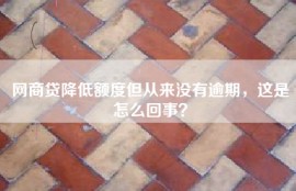 网商贷降低额度但从来没有逾期，这是怎么回事？