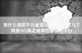 有什么借款平台是借钱小额贷？这几个就是2022真正逾期也能贷的平台