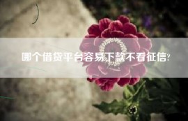 哪个借贷平台容易下款不看征信?