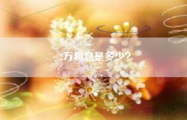 2万利息是多少？