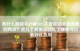 有什么网贷平台是2022不查征信无视负债的网贷？这几个就是征信乱了哪里可以借到钱急用