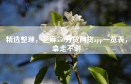精选整理，芝麻550分贷网贷app一览表，拿走不谢