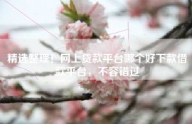 精选整理！网上贷款平台哪个好下款借款平台，不容错过