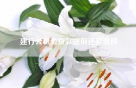 建行公积金贷款提前还款流程