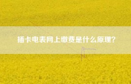 插卡电表网上缴费是什么原理？