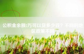 公积金余额2万可以贷多少钱？不同的地区政策不同
