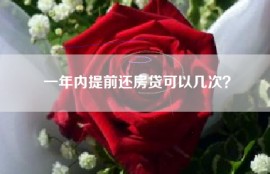 一年内提前还房贷可以几次？