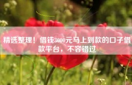 精选整理！借钱3000元马上到款的口子借款平台，不容错过