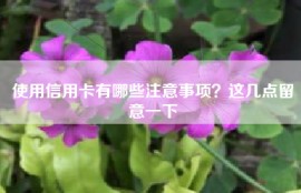 使用信用卡有哪些注意事项？这几点留意一下