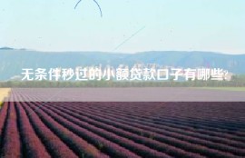 无条件秒过的小额贷款口子有哪些?