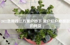2022急用钱三万黑户秒下 黑户烂户必放款的网贷