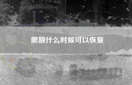 限额什么时候可以恢复
