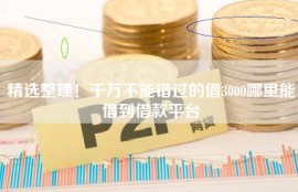 精选整理！千万不能错过的借3000哪里能借到借款平台