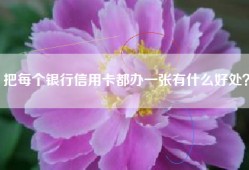 把每个银行信用卡都办一张有什么好处？